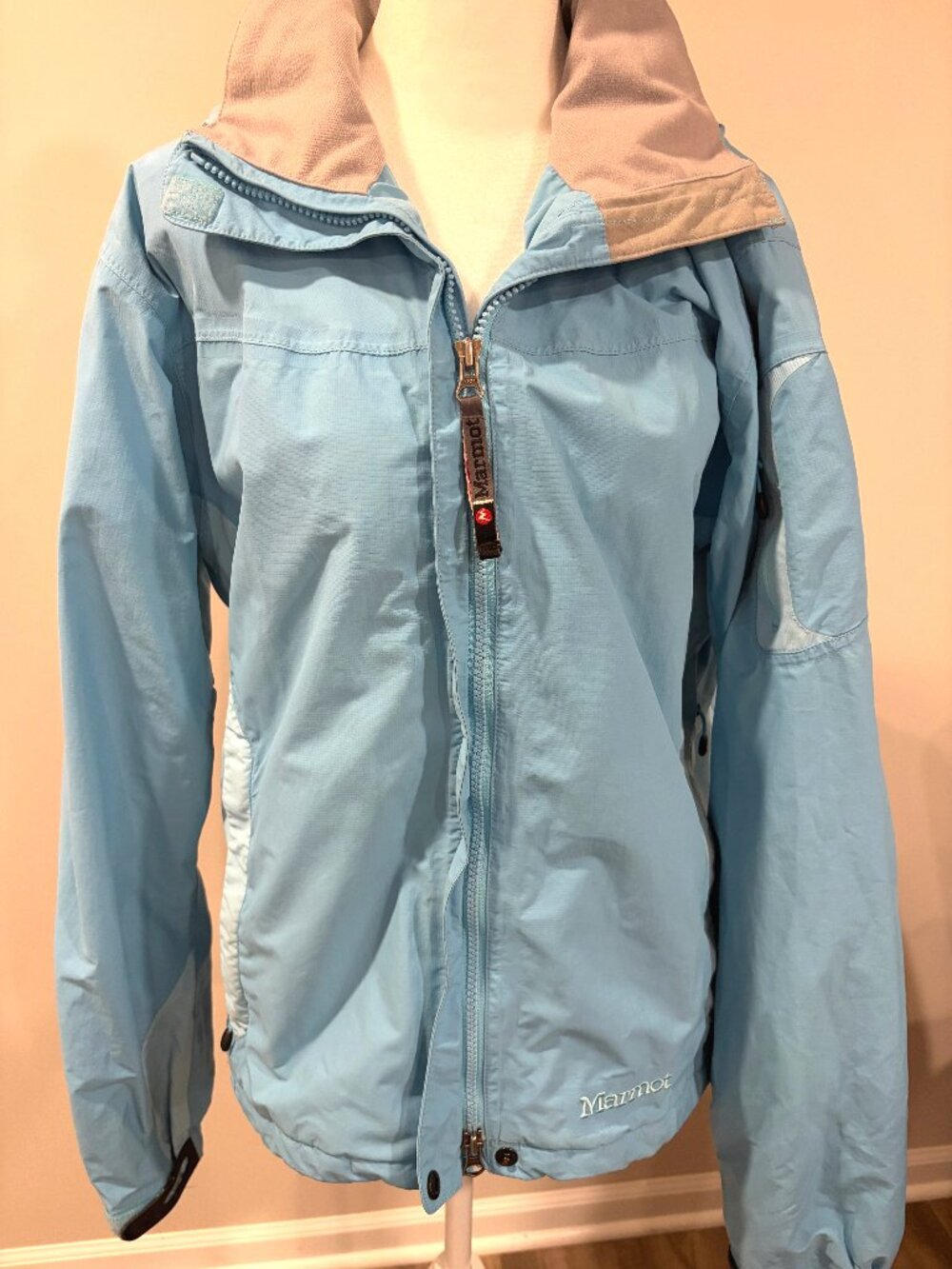 Marmot PreCip Waterproof Rain Jacket Womens M Blue